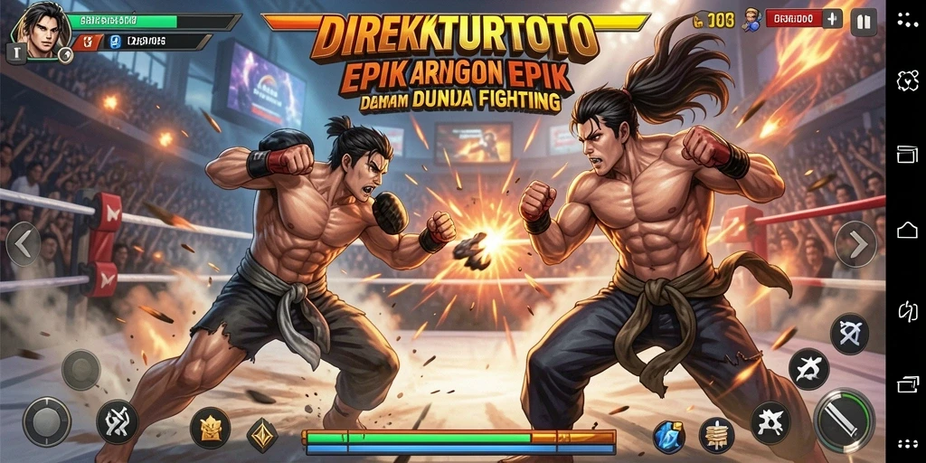 Tampilan gameplay pertarungan seru dalam DIREKTURTOTO.