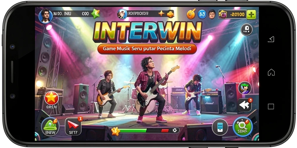 Tampilan screenshot INTERWIN menampilkan gameplay musik yang interaktif.