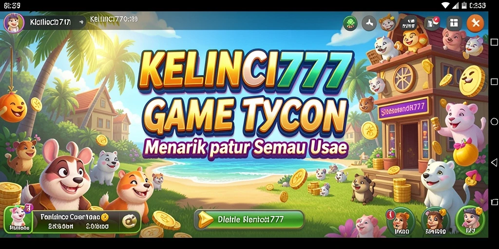 Screenshot utama KELINCI777 menampilkan gameplay Tycoon yang seru dan interaktif.