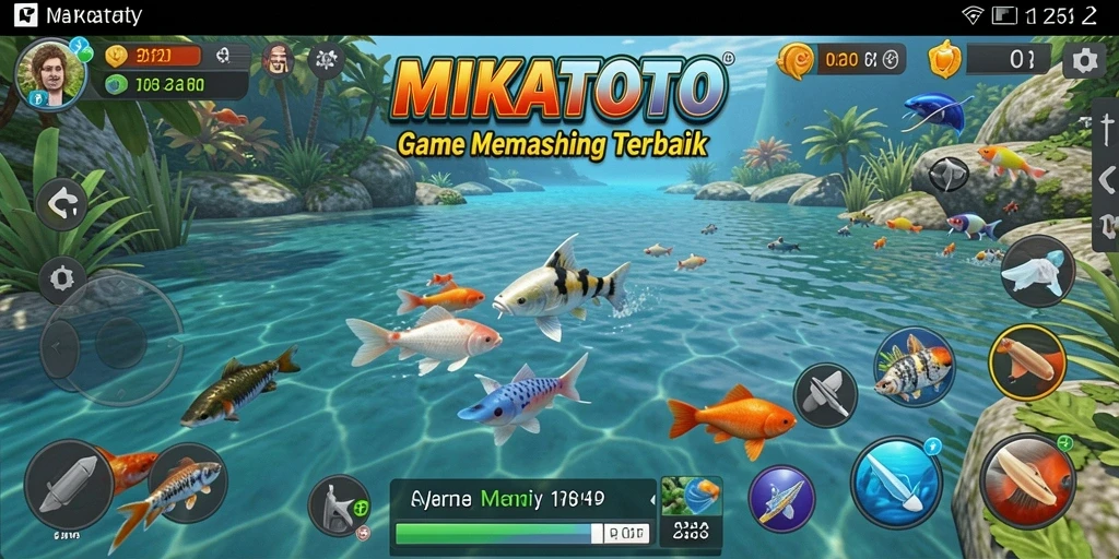 Tampilan gameplay MIKATOTO yang menampilkan pengalaman memancing seru.