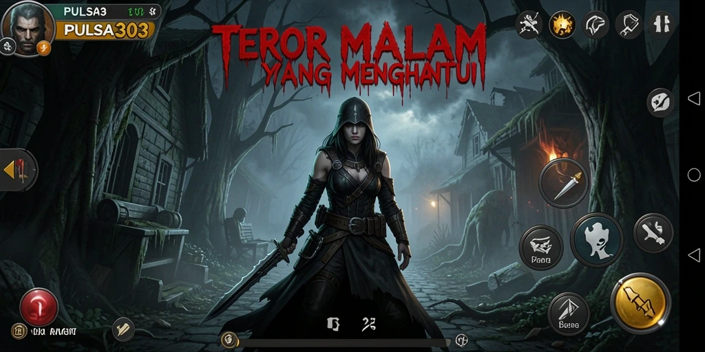 Screenshot menampilkan suasana mencekam dalam gameplay PULSA303.