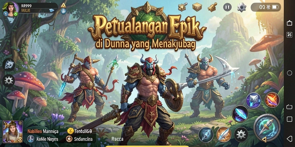 Screenshot gameplay RR999 yang menunjukkan aksi petualangan yang seru.