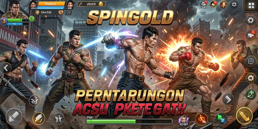 Tampilan aksi mendebarkan dalam SPINGOLD saat bertarung.
