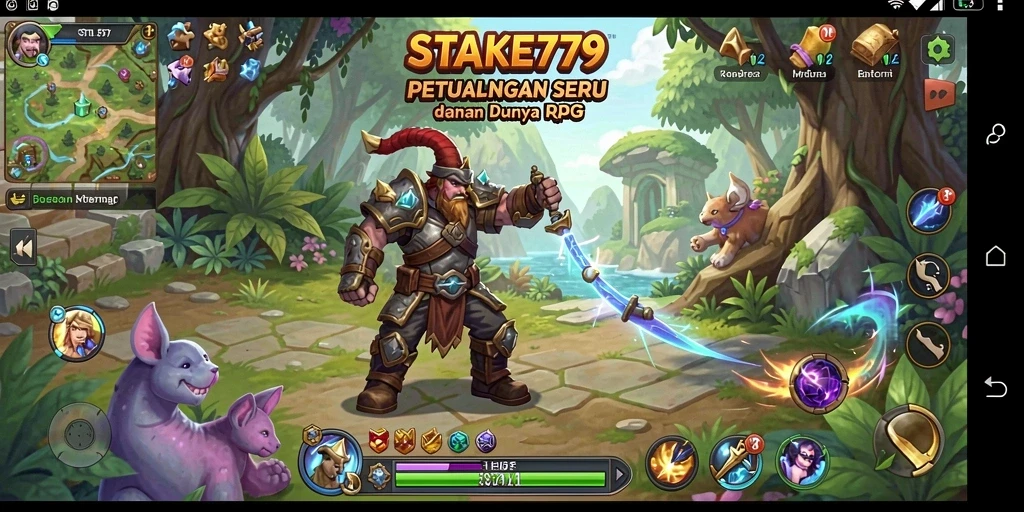 Tampilan gameplay STAKE779 dengan pertarungan seru dan dunia yang luas.