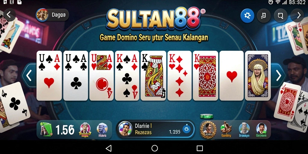Screenshot gameplay SULTAN88 menunjukkan suasana permainan Domino yang seru.
