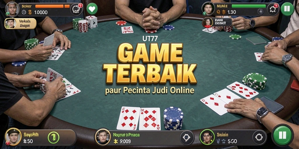 Gambaran gameplay seru dan menegangkan di UT77 saat bermain Poker.
