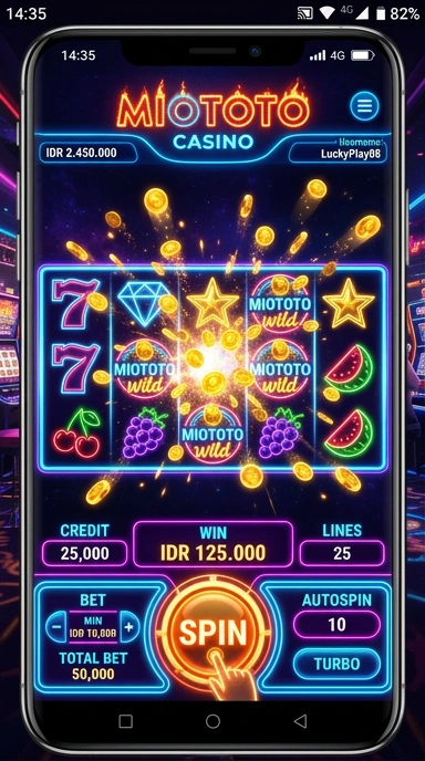 Tampilan utama aplikasi miototo dengan berbagai pilihan aplikasi.